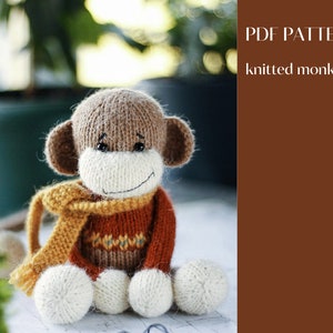 Cute knitted monkey  DIY. Pattern in PDF format. Amigurumi Animal Tutorial.