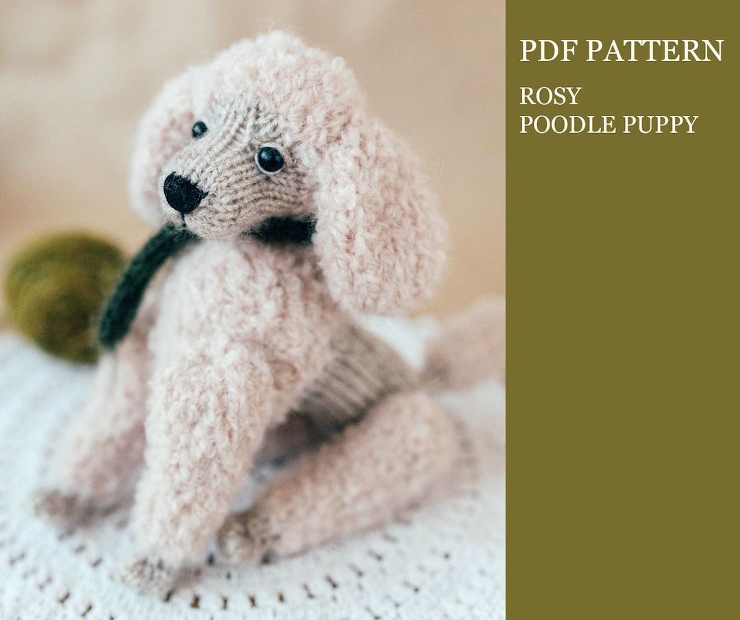 Poodle Puppy Knitting Pattern. Little Knitted Realistic Dog Step by ...