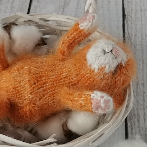 Modèle de tricot pour chaton endormi. Tutoriel réaliste sur un chaton. PDF anglais et russe. image 6