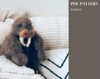 Cute Walrus Knitting Pattern – Plush Toy PDF Tutorial – English Step-by-Step DIY Seal Pattern