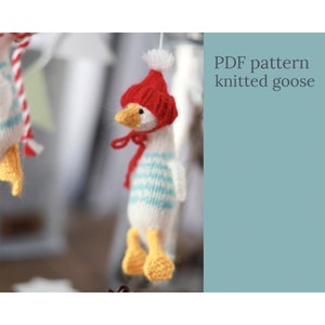 Detailed pattern in English. How to knit a cute goose. Knitting pattern