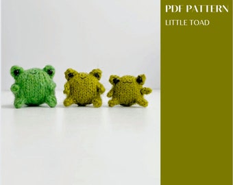 Little toad knitting pattern Amigurumi frog pattern. English and Russian PDF.