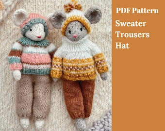 Sweater, Tousers and Hat knitting pattern. English and Russian PDF.