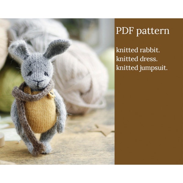 Knitting bunny pattern. Amigurumi tutorial. DIY toys