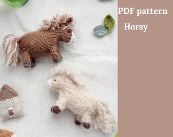Horse knitting pattern. English and Russian PDF.
