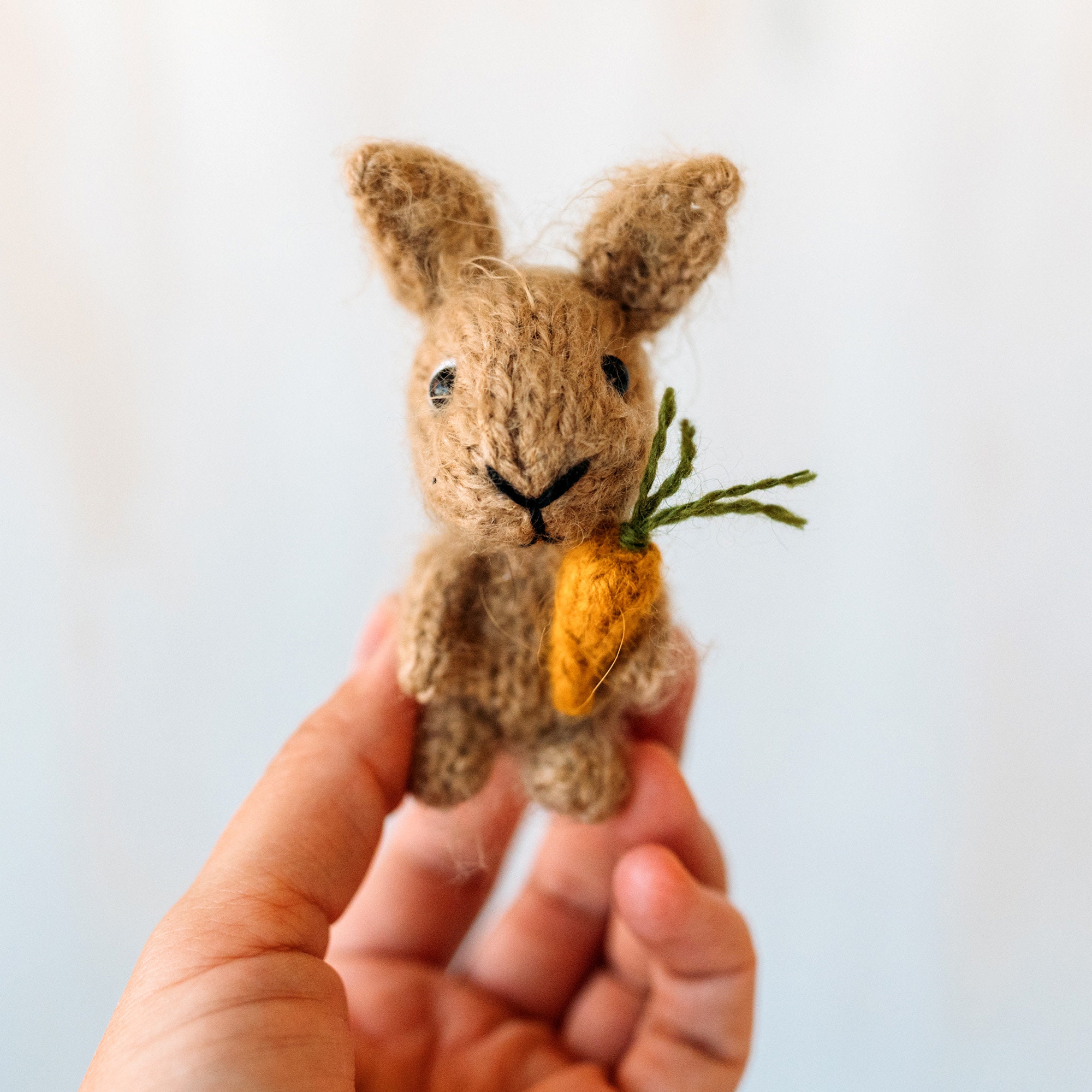 Tiny Bunny Knitting Pattern. Small Rabbit DIY Knitting Tutorial. Toy ...