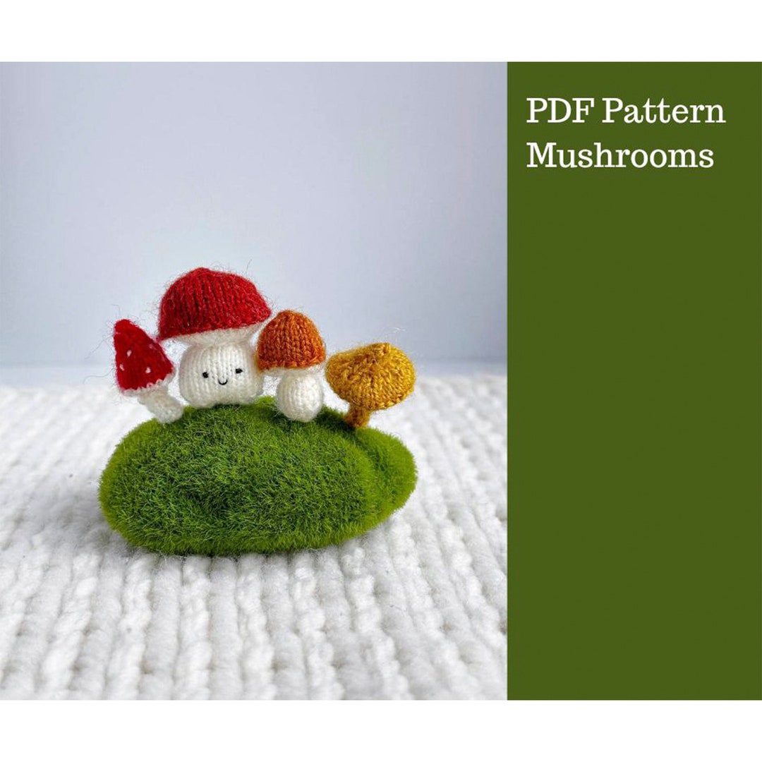 Tiny Knitting Mushrooms. Amigurumi Pattern. English and Russian PDF. Etsy