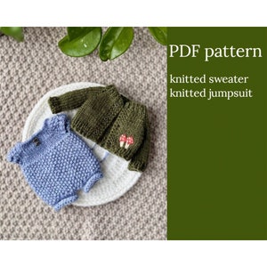 Knitted clothes for dolls. Knitted sweater. Knitted jumpsuit. Clothes for amigurumi toys.