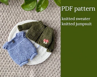 Knitted clothes for dolls. Knitted sweater. Knitted jumpsuit. Clothes for amigurumi toys.