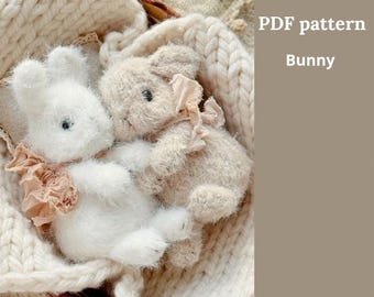 Bunny knitting pattern. English and Russian PDF.