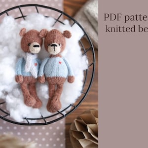 Knitting teddy bear pattern. Tutorial knitting toys