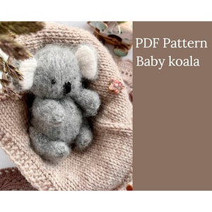 Baby koala knitting pattern. English, German and Russian PDF.