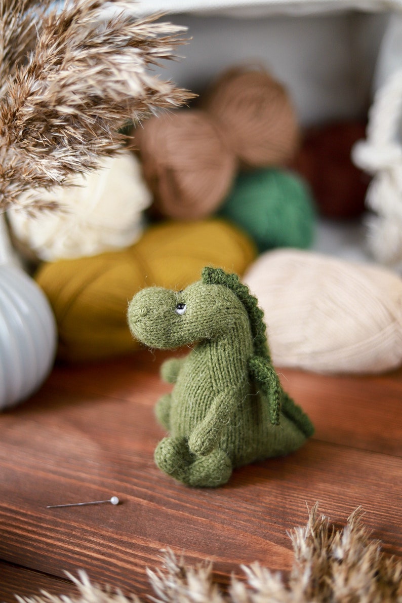 Knitting dragon pattern. Amigurumi dinosaur. image 6