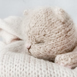 Modèle de tricot pour chaton endormi. Tutoriel réaliste sur un chaton. PDF anglais et russe. image 10
