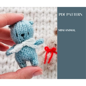 Mini animal knitting pattern. English and Russian PDF.