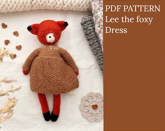 Lee the foxy knitting pattern. Cute fox pattern. English and Russian PDF.