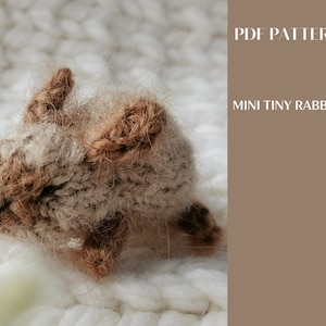 Mini tiny rabbit knitting pattern. Only English PDF.