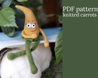 Freaky Carrot. Knitted vegetables for children. Knitting pattern