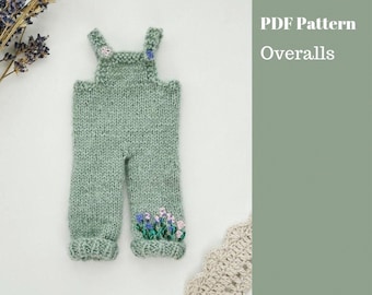 Overals knitting pattern. English and Russian PDF.