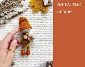 Cute gnome knitting pattern. English and Russian PDF.