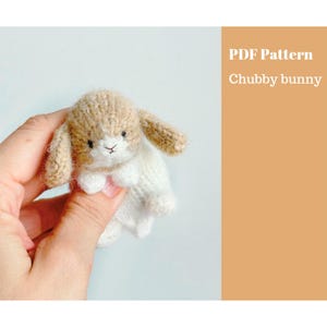 Chubby Bunny knitting pattern. English and Russian PDF.