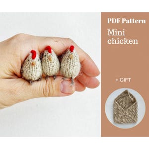 Mini Huhn Strickanleitung. Englisch und Russisch PDF.