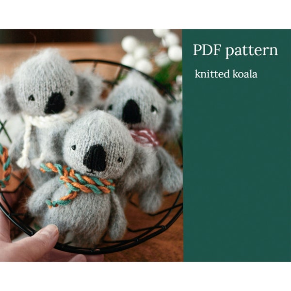 Knitting koala pattern. Amigurumi bear. knitted toy tutorial.