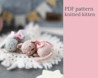 Detailed pattern in English. How to knit a cute kitten. Knitting pattern