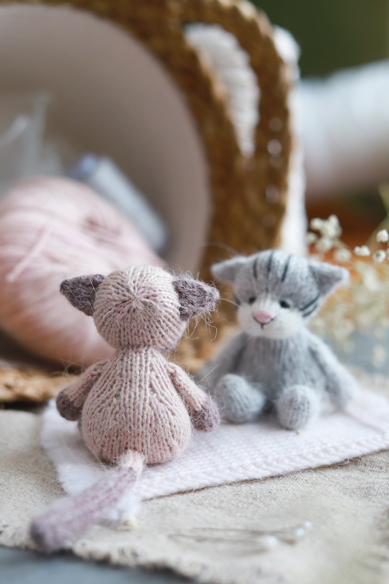 Knitting Kitten and Mouse Pattern: Soft Toy Set, Instant PDF Download ...