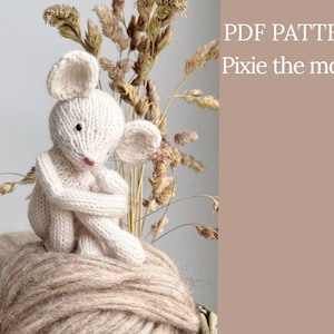 Pixie the mouse Knitting pattern. English and Russian PDF. image 1