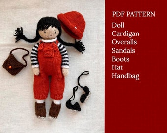 KAYA the doll Knitting pattern. English and Russian PDF.