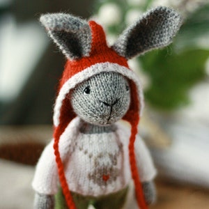 Christmas knitted bunny pattern. Knitting amigurumi. PDF tutorial image 8