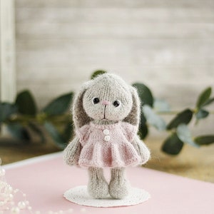 Bunny knitting pattern. Cute animal toy in a dress. DIY image 6