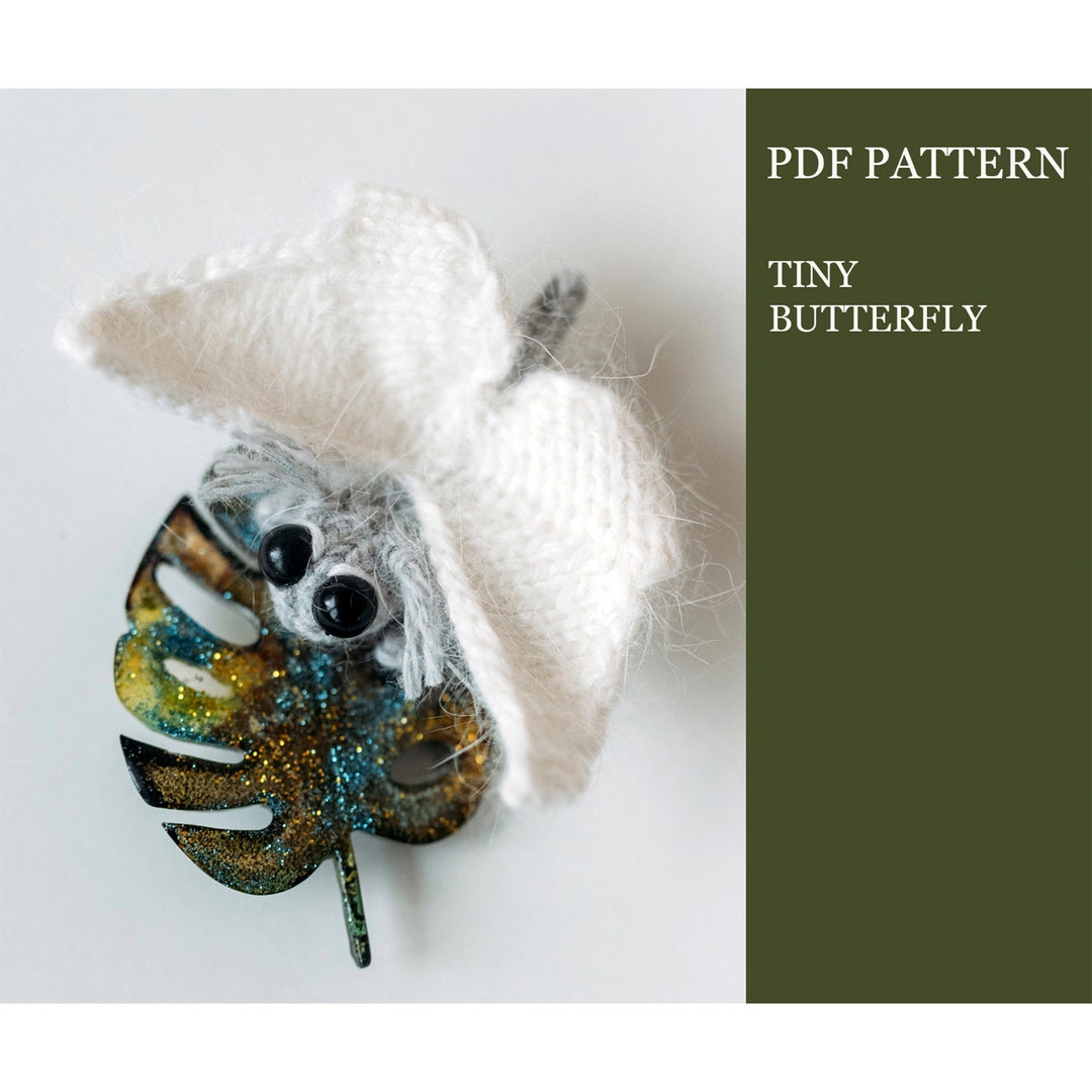 Tiny Butterfly Knitting Pattern. Knitted Insect Step by Step Tutorial ...