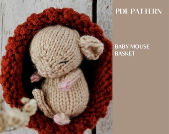 Baby mouse knitting pattern. English and Russian PDF.