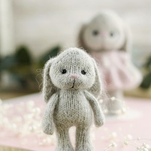 Bunny knitting pattern. Cute animal toy in a dress. DIY image 2