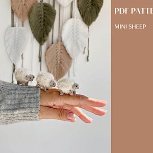 Mini sheep knitting pattern Tiny pet pattern. English and Russian PDF.