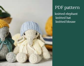 Elephant toy. Knitting pattern. Amigurumi tutorial