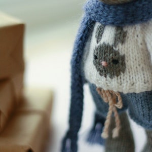 Christmas knitted bunny pattern. Knitting amigurumi. PDF tutorial image 10