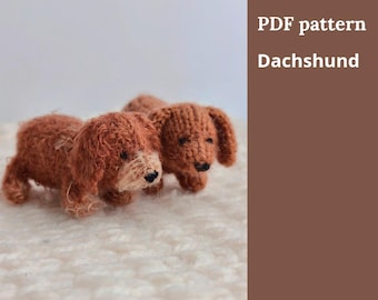 Dachshund knitting pattern. English and Russian PDF.