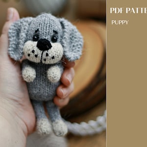 Knitting puppy pattern. DIY dog toy. Amigurumi tutorial.