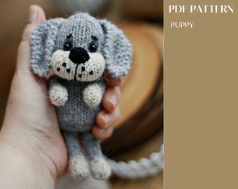 Knitting puppy pattern. DIY dog toy. Amigurumi tutorial.