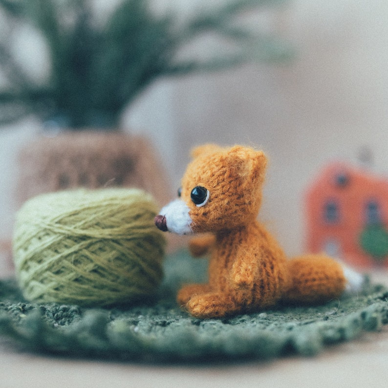 Tiny Fox Knitting Pattern. Small Fox Cub DIY Knitting Tutorial. Toy for ...