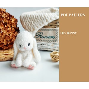 Lily bunny knitting pattern. English and Russian PDF.