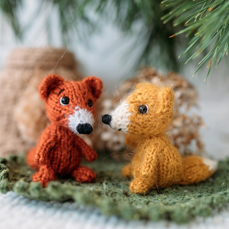 Tiny Fox Knitting Pattern. Small Fox Cub DIY Knitting Tutorial. Toy for ...