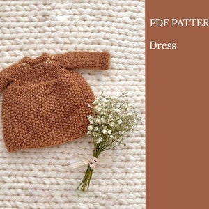 Dress for doll. Knitting pattern. English and Russian PDF.