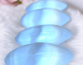 Large Selenite Palmstone – Smooth Satin Spar for Calm, Cleansing and Energy Work