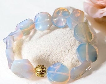 Opalite Gemstone Bracelet, Emotional Balance, Anxiety Support, Meditation, Self-Care Gift, Positive Energy Jewellery, Crystal Gift For Her.