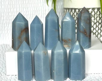 Angelite Tower, Blue Angelite Point, Choose Your Crystal, Calming Stone for Peace, Soft Blue Crystal
