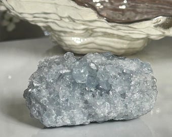 Blue Celestite Cluster Raw Mineral 400g Meditation Gift Crystal Decor